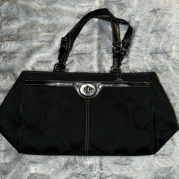 Black Coach Tote - Picture 1 of 6